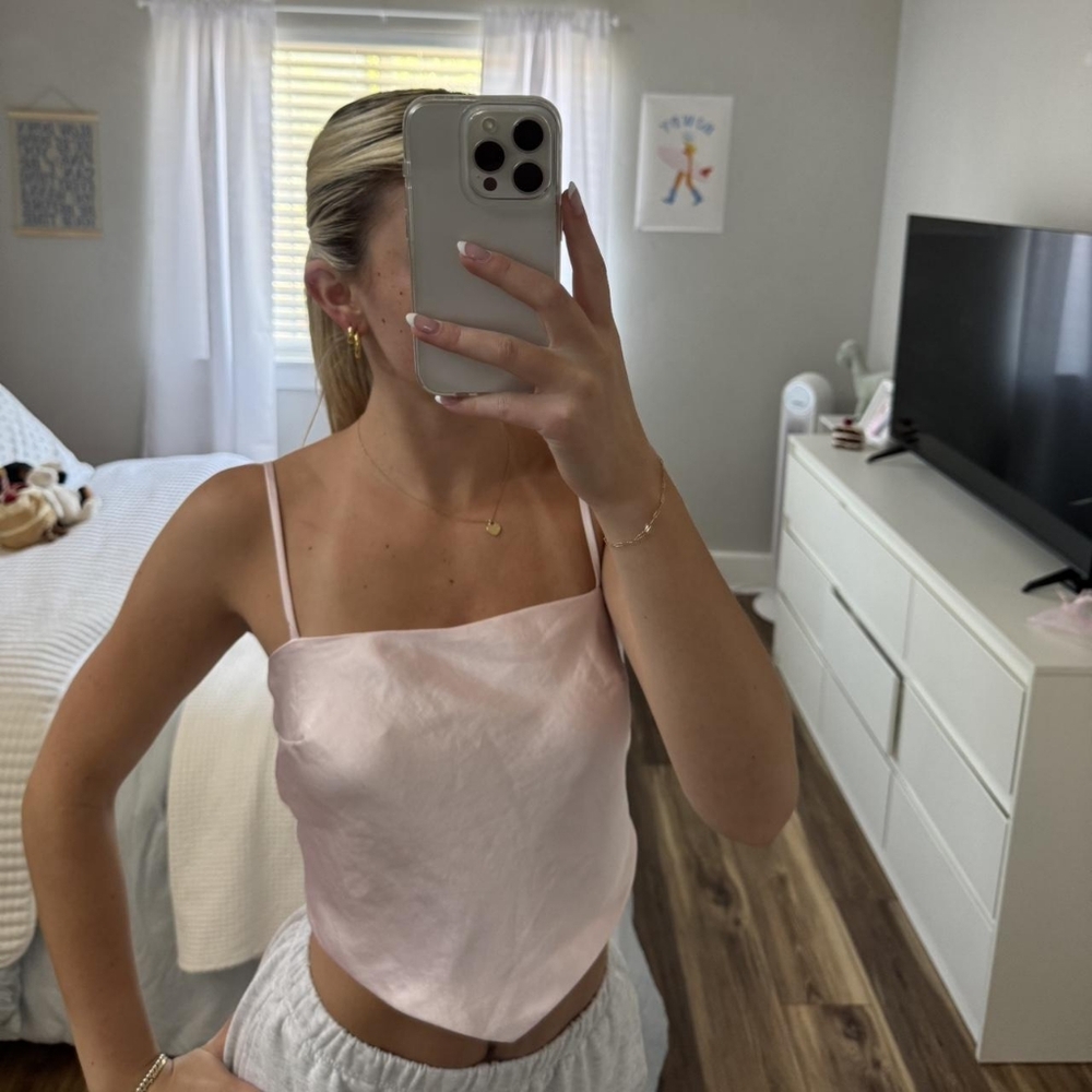 Sunday Best Light Pink Satin Camisole